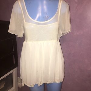 flowy white free people top